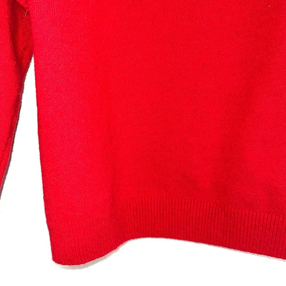 INC International Concepts Red Ruffle Shoulder Knit Sweater Xlarge Women’s - Picture 6 of 12